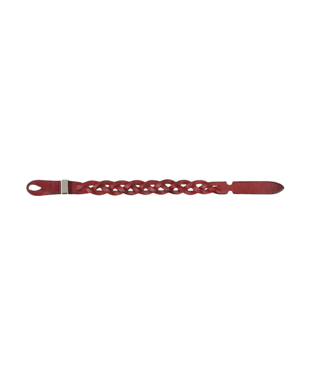 Bracciale Nobuckle Walk Rosso in Cuoio con Dettaglio Argento