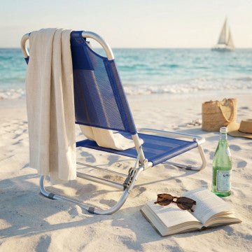 Spiaggina alluminio regolabile, struttura Ø 22 mm, tessuto textilene