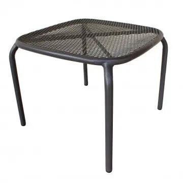 Tavolino Midway: Tavolino da giardino in acciaio bianco, grigio o taupe - 43,5 cm x 41 cm x 41 cm