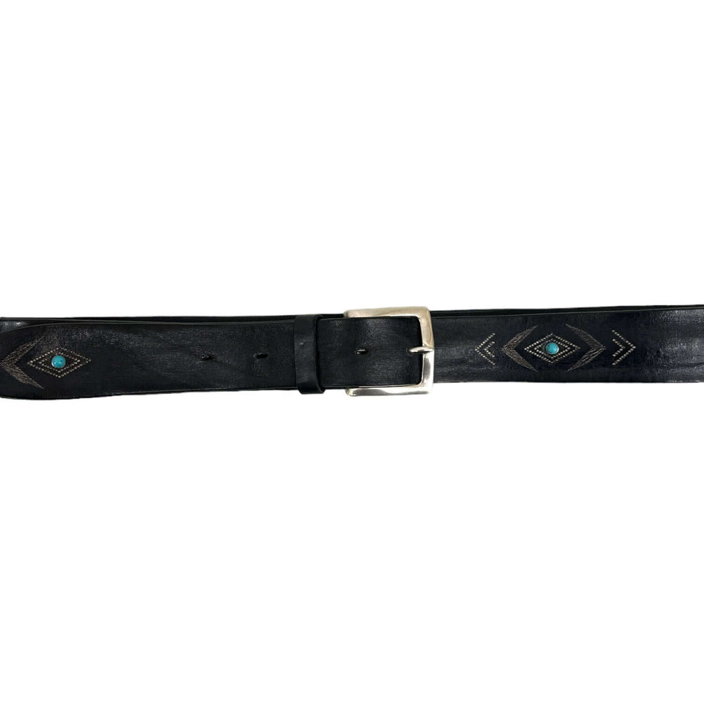 Cintura Bull Soapy in Cuoio con Cabochon Turchesi