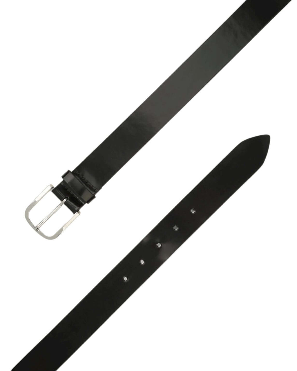 Cintura Classica Bright Nero in Pelle Lucida