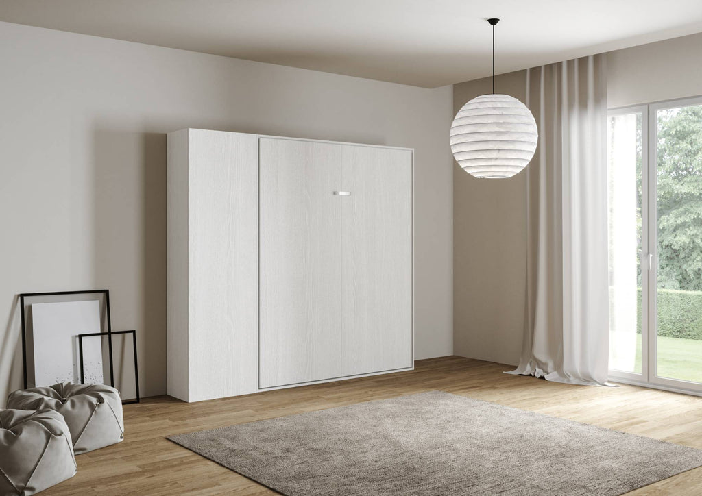 Letto una piazza e mezza a scomparsa 120 verticale Kentaro con colonna e pensili