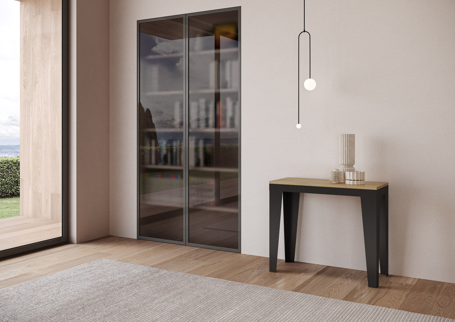 Consolle allungabile Flame Evolution in Antracite - Due Dimensioni Disponibili