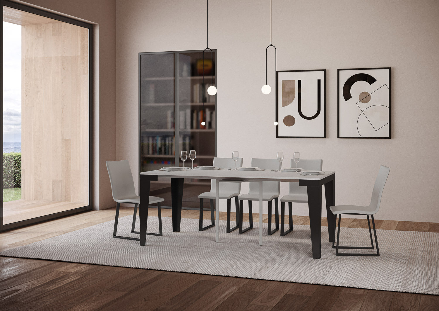 Consolle allungabile Flame Evolution in Antracite - Due Dimensioni Disponibili