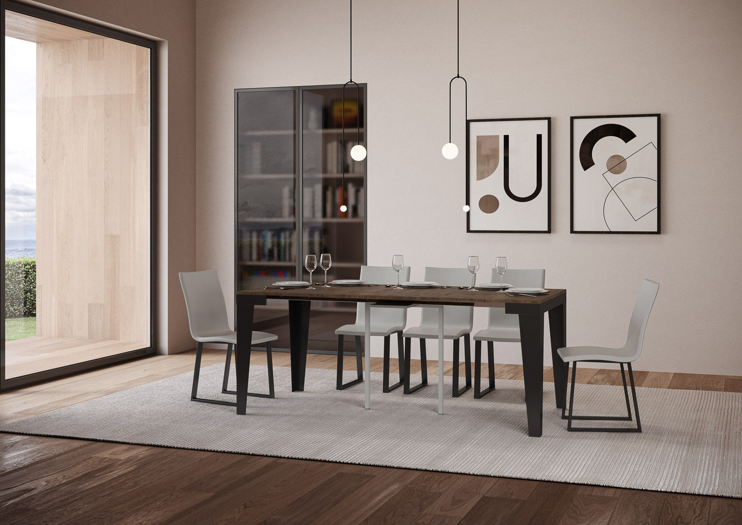 Consolle allungabile Flame Evolution in Antracite - Due Dimensioni Disponibili