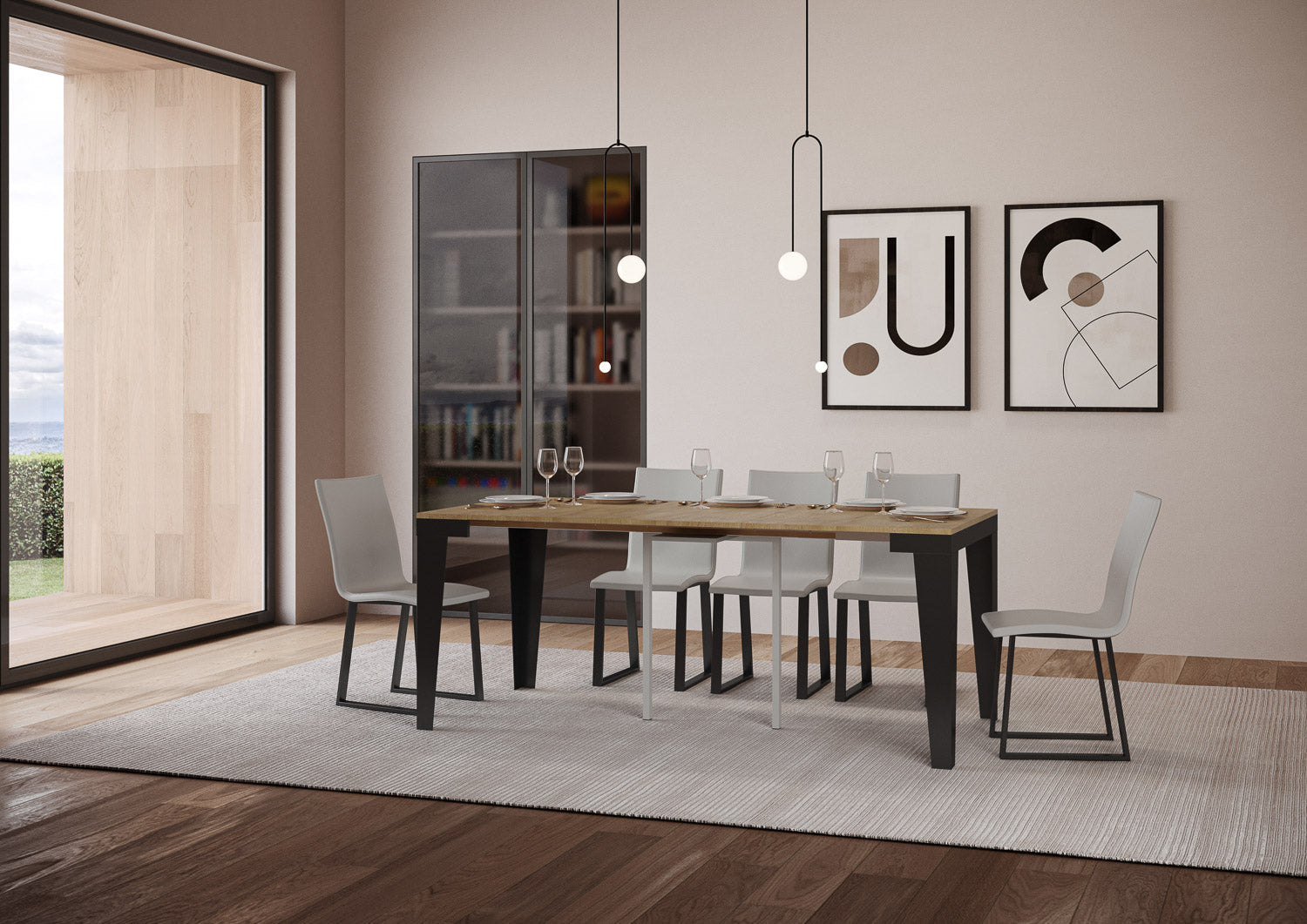 Consolle allungabile Flame Evolution in Antracite - Due Dimensioni Disponibili