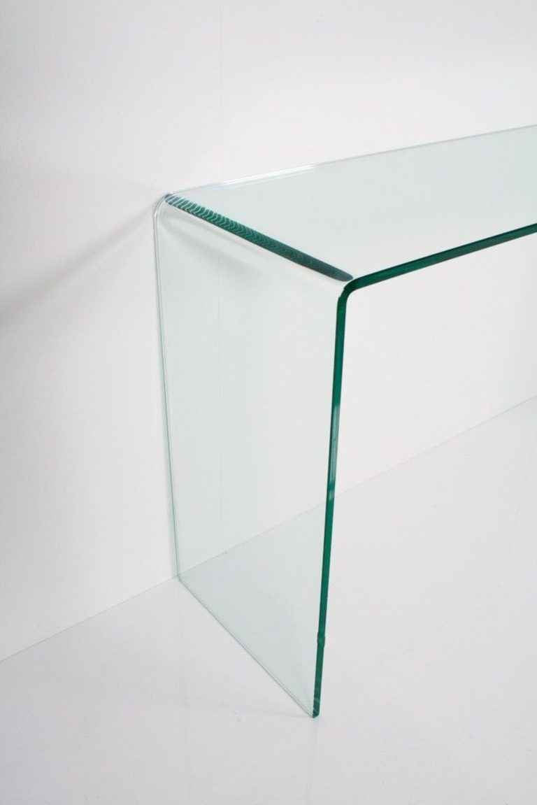 Consolle Elegante in Vetro Curvato L.100 P.40 H.80