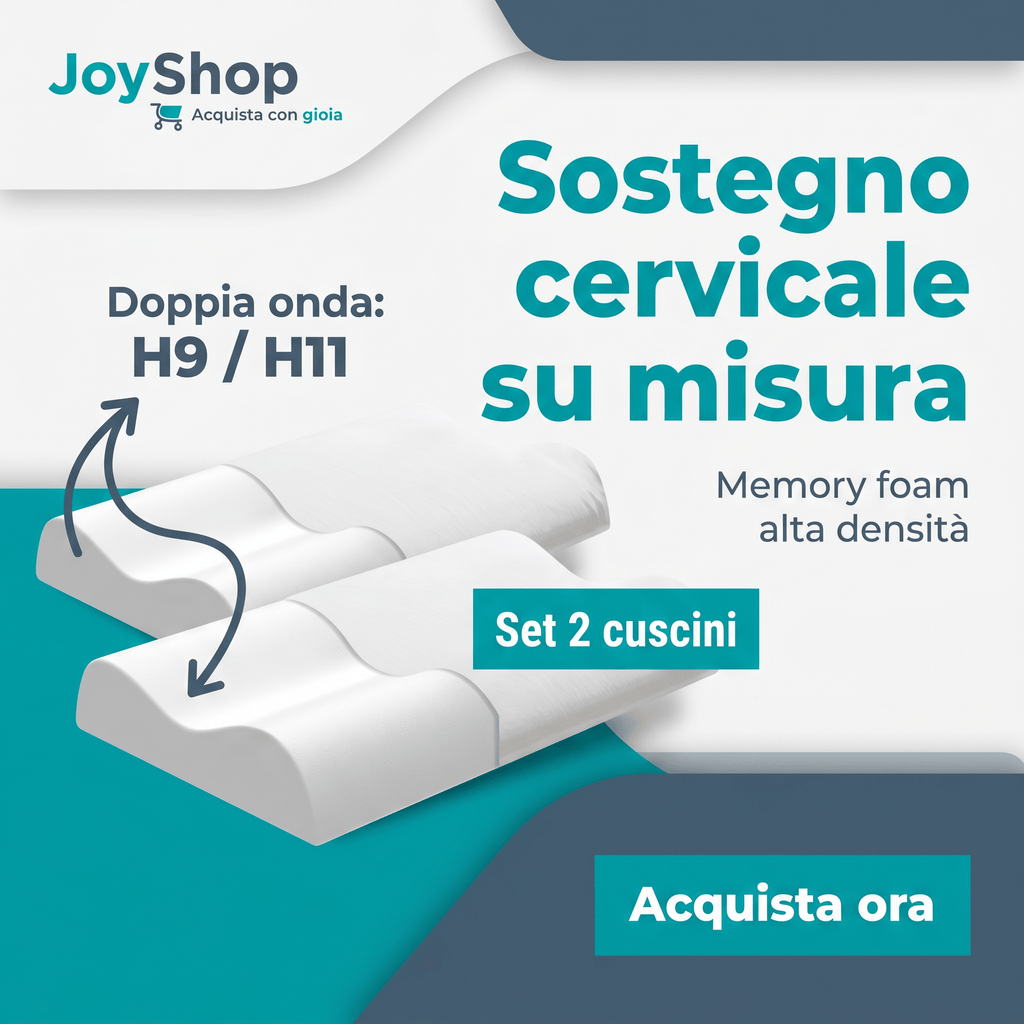 Coppia Cuscini Memory per Cervicale – Alta Densità, Doppia Onda | ORTHO CERVICALE