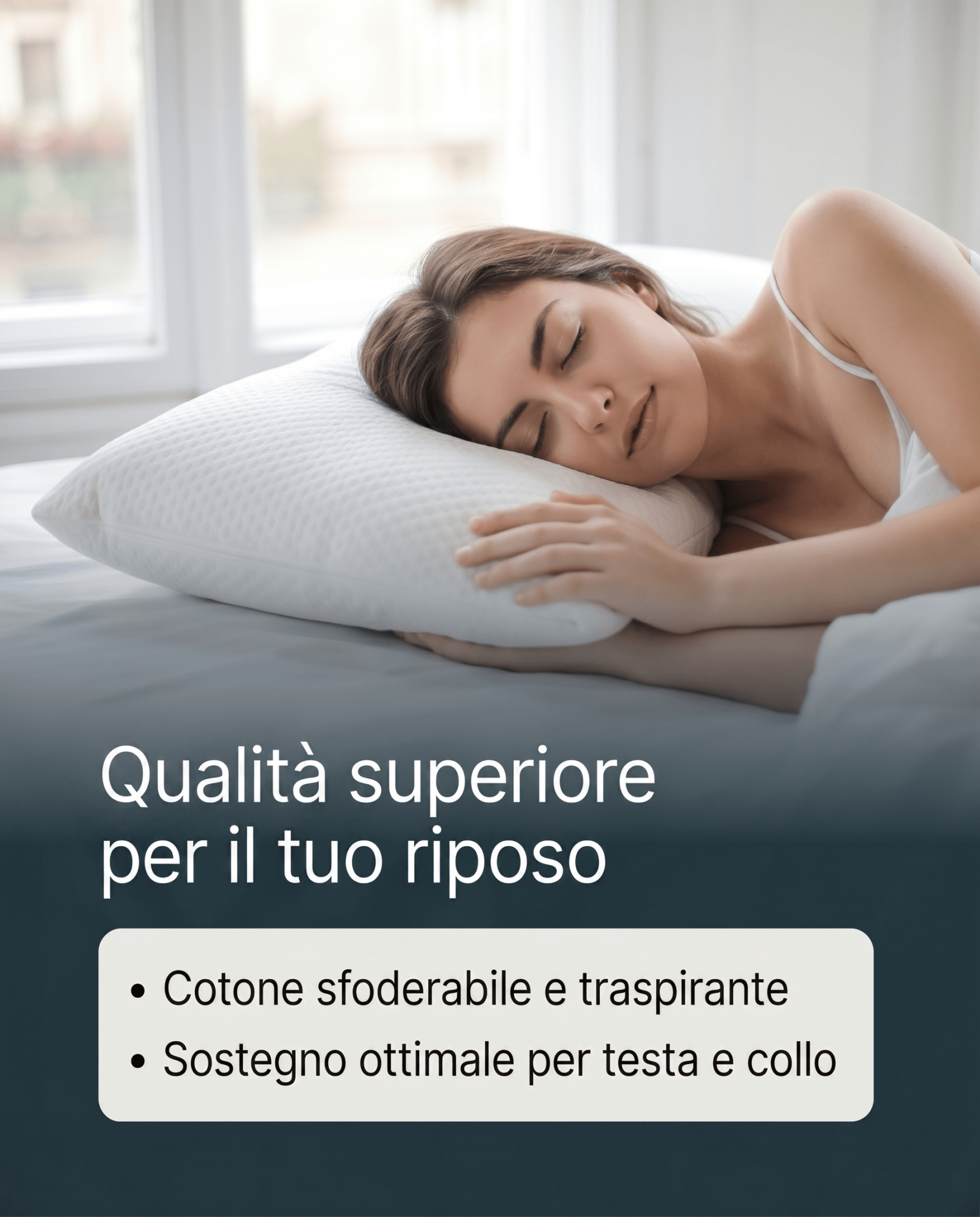Coppia Cuscini Memory Vegetal – Alta Qualità, Altezze a Scelta, Cotone Sfoderabile