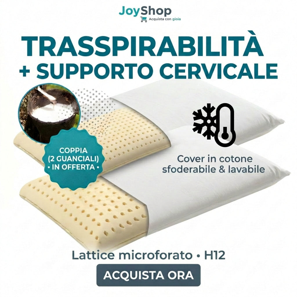 Coppia Cuscini Lattice – Freschi e Antiacaro, Cotone Sfoderabile | NOTTURNO H11