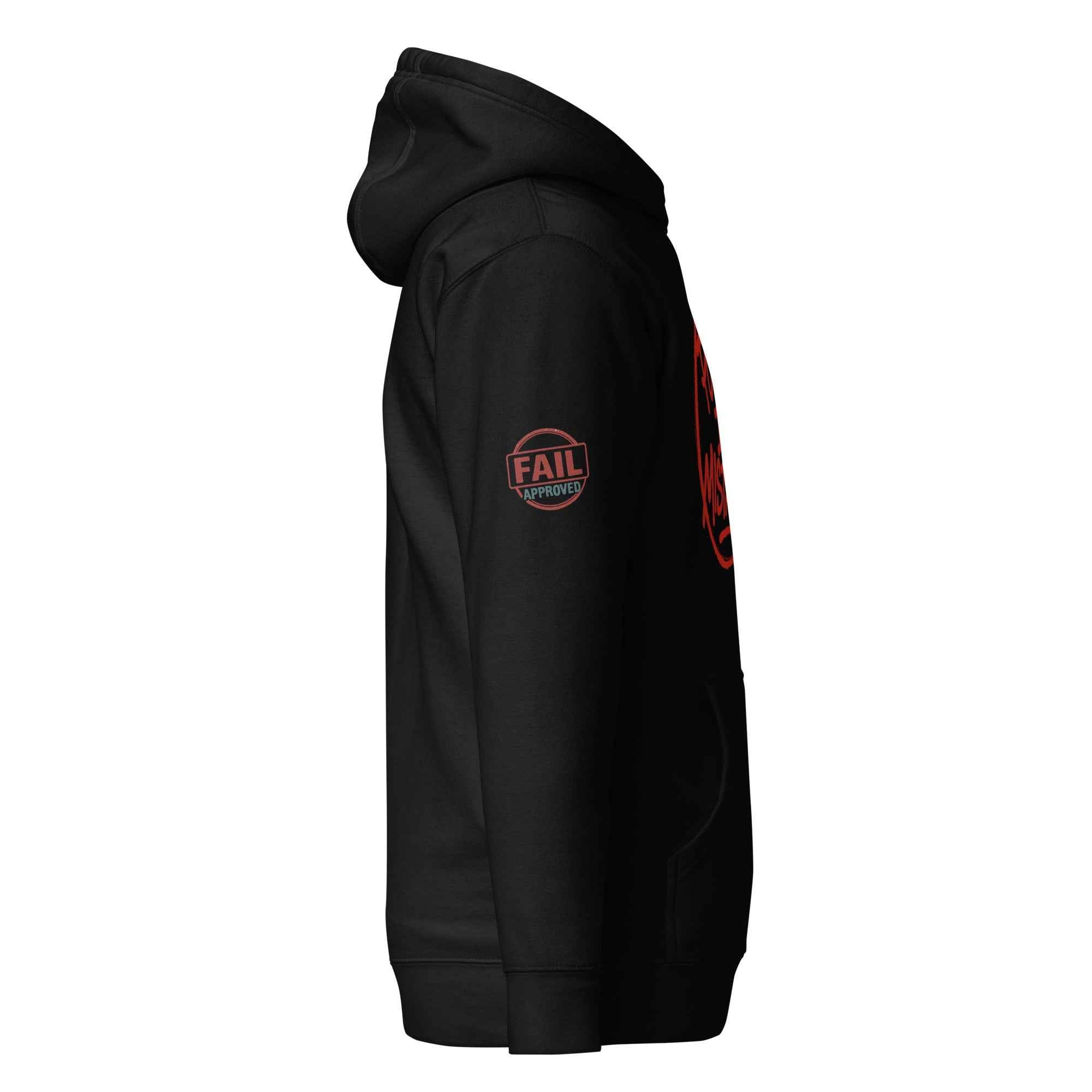 Felpa con Cappuccio Streetwear “POWER IN MISTAKES” 🔴 | FAIL – Manifesto di Coraggio e Stile