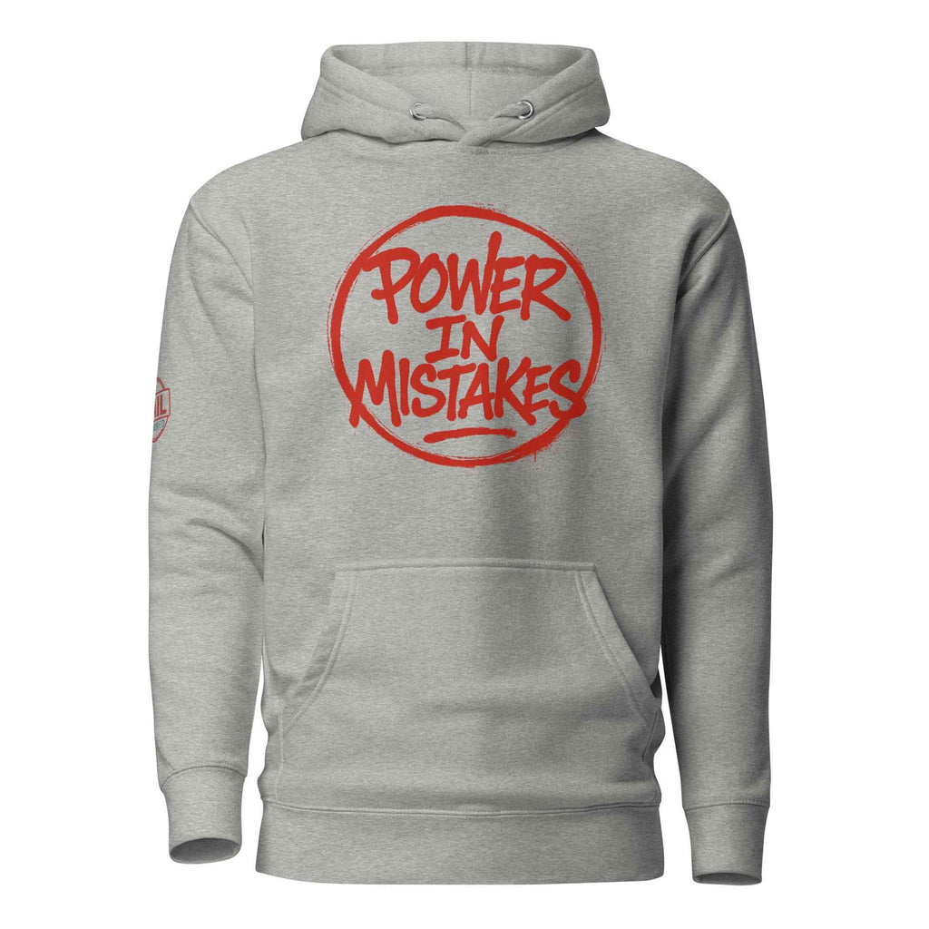 Felpa con Cappuccio Streetwear “POWER IN MISTAKES” 🔴 | FAIL – Manifesto di Coraggio e Stile