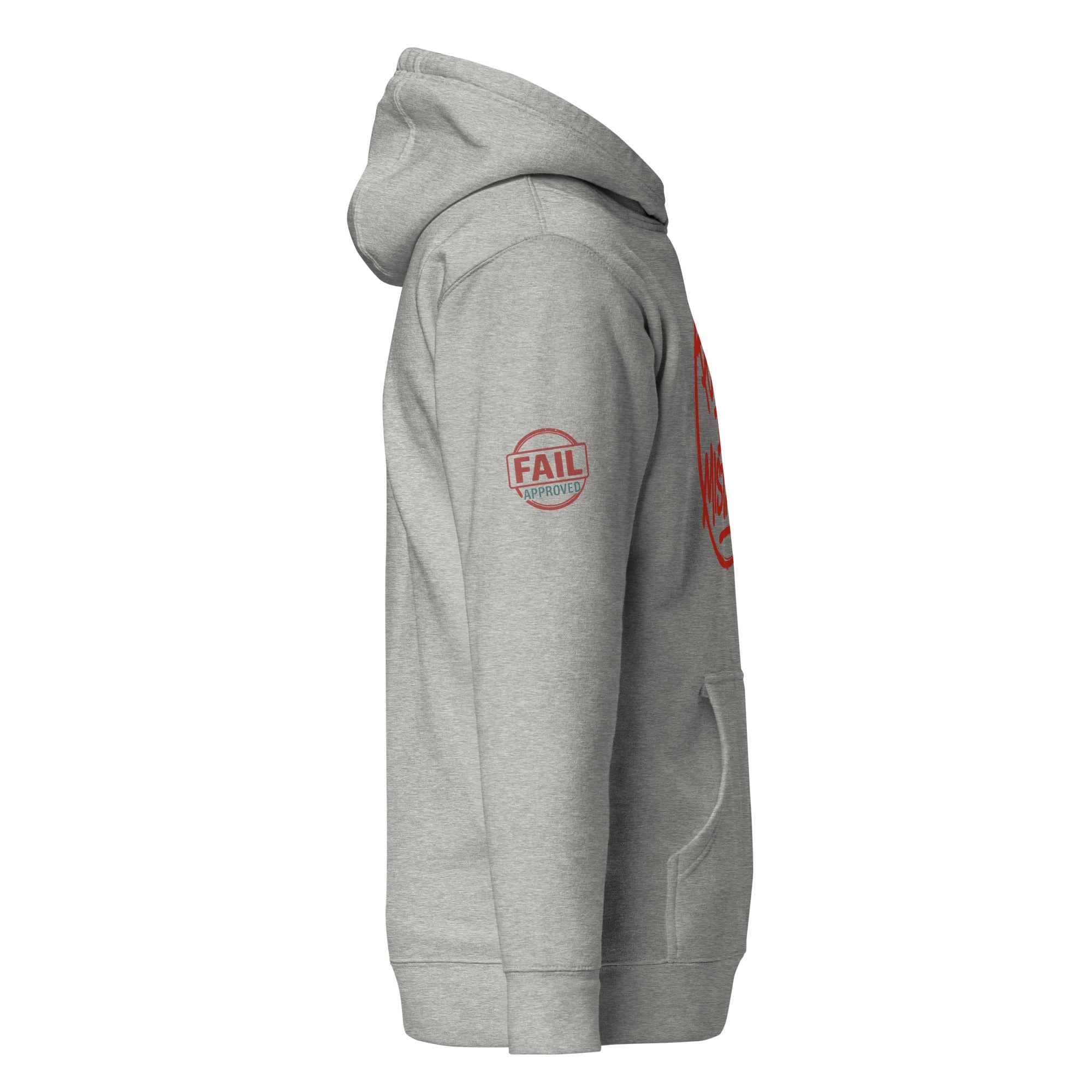 Felpa con Cappuccio Streetwear “POWER IN MISTAKES” 🔴 | FAIL – Manifesto di Coraggio e Stile