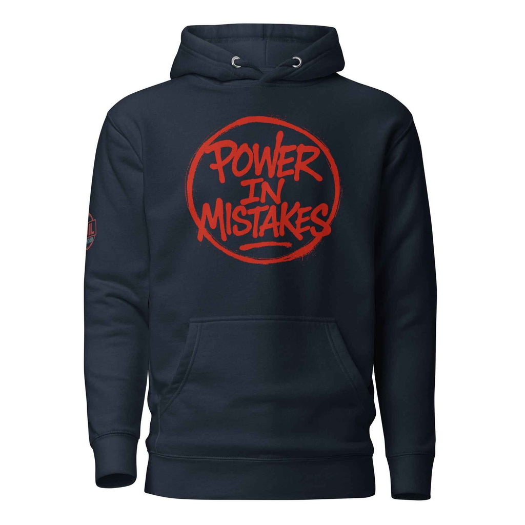 Felpa con Cappuccio Streetwear “POWER IN MISTAKES” 🔴 | FAIL – Manifesto di Coraggio e Stile