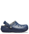 Crocs sandalo sabot da bambino con pelliccetta Classic Lined Clog 203506 459 NACH blu-grigio