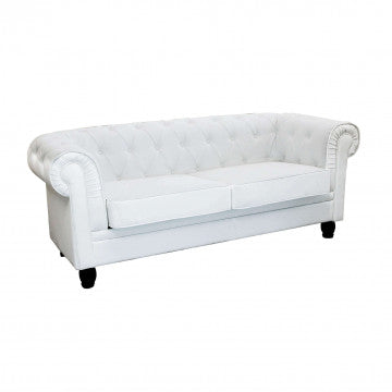 Divano Chesterfield in ecopelle bianca o marrone vintage 2 o 3 posti