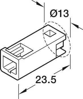 PROLUNGA, PER HÄFELE LOOX5 24 V A 2 POLI (MONOCROMATICO O TECNICA A 2 FILE MUTLI-WHITE)