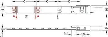 STRIP LED, HÄFELE LOOX5 ECO LED 3074 24V 8 MM A 2 POLI (MONOCROMATICO), 120 LED/M 9.6W/M IP20