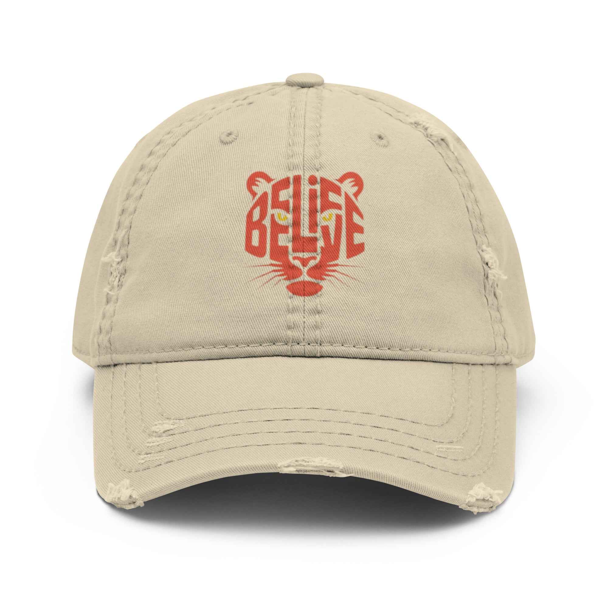 Cappellino Believe Vissuto | Distressed Dad Hat con Stile Autentico