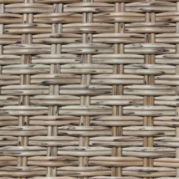 Tavolo da giardino Azore 150 x 90 rettangolare con struttura in metallo e wicker e piano in vetro
