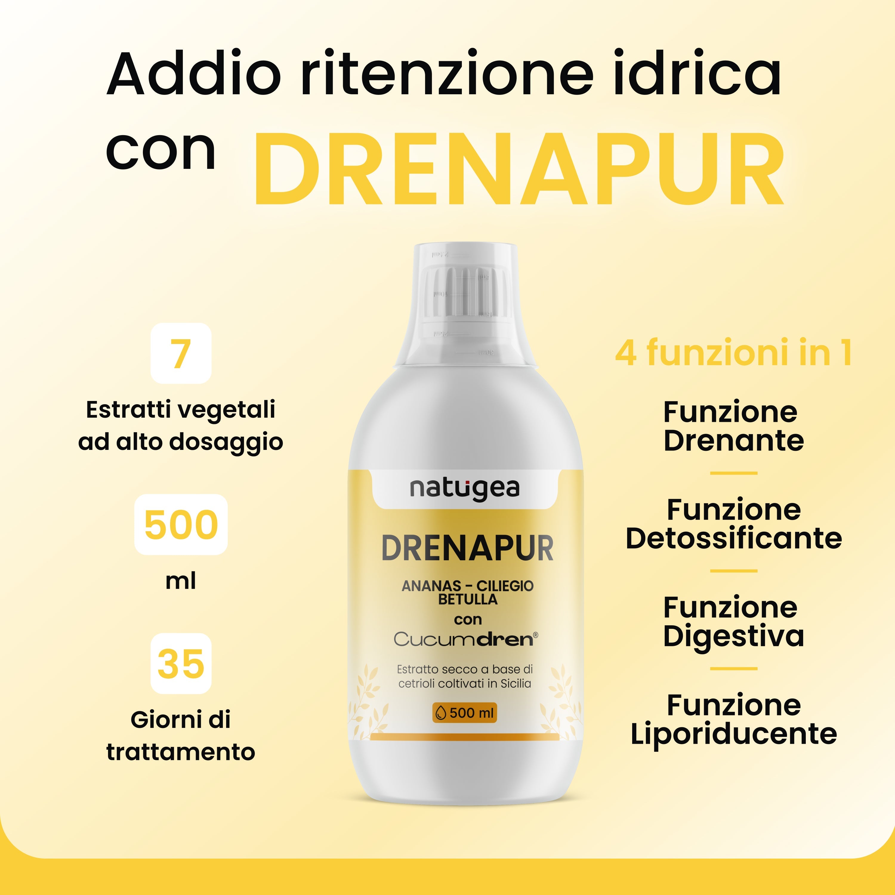 Drenapur liquido con Bromelina e Cetriolo