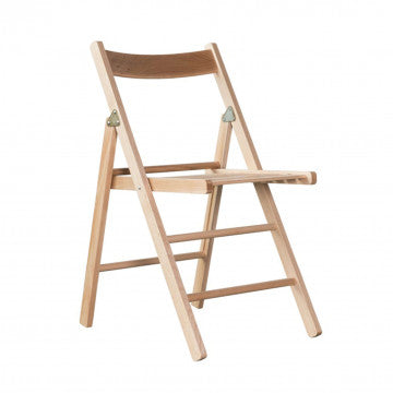 Sedia pieghevole in legno di faggio color marrone naturale