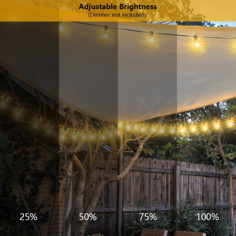 Catena Luminosa LED ST38 30,5 m – Lampadine Edison Dimmerabili Infrangibili per Esterni