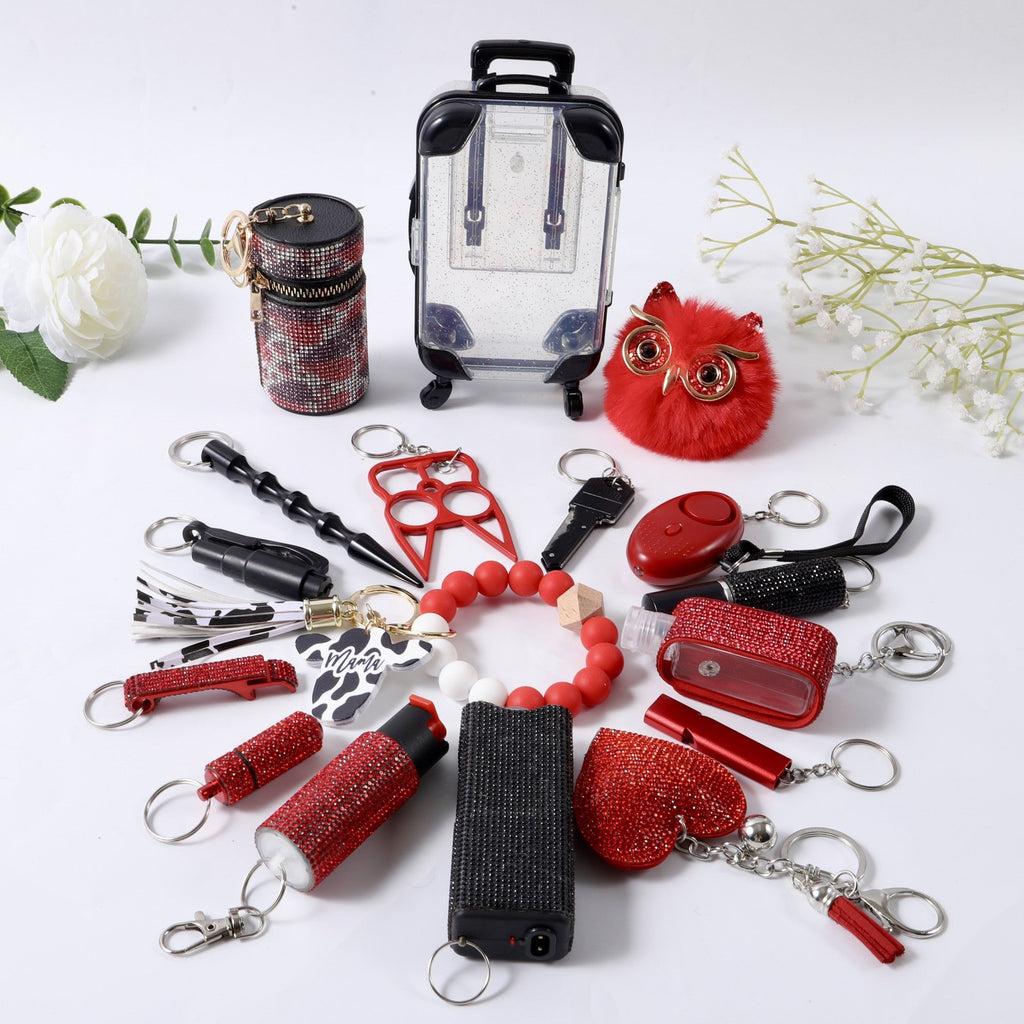 Set portachiavi Fix - Rosso e nero, elegante
