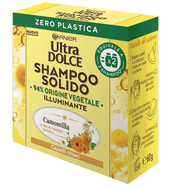 GARNIER ULTRA DOLCE SHAMPOO SOLIDO ILLUM CAMOMILL CAP CHIARI 60G