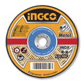 Disco taglio metallo e inox INGCO 115mm x 1,2mm – Centro piatto, 13.300 rpm