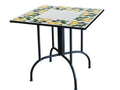 Tavolo Mosaico Lemon 80x80 cm – Ferro verniciato, piano in ceramica decorata