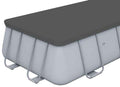 Copripiscina rettangolare 488x244 cm in PE con corde e fori drenaggio