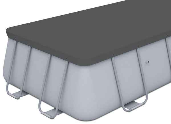 Copripiscina rettangolare 488x244 cm in PE con corde e fori drenaggio