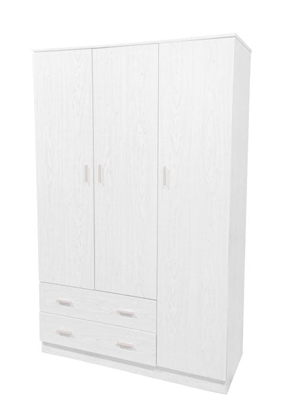 Armadio 3 Ante con 2 Cassetti 120x52 cm Moderno