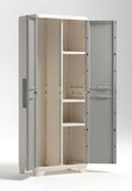Armadio portascope in resina Linear Wood 68x39x173h, effetto legno, piedini regolabili