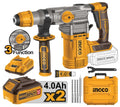 Tassellatore Demolitore 20V Brushless SDS Plus 4,5J con 2 Batterie 4Ah, Valigetta – P20S