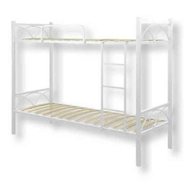 Letto a castello wind 80x190 cm metallo bianco con rete