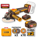 Smerigliatrice Angolare 115 mm 42V Brushless con 2 Batterie 2.0Ah