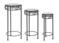 Set 3 Tavolini da Esterno in Ferro e Ceramica – Modello Erice, Resistente e Elegante
