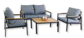 Salotto Alluminio Set Lounge 4 Pezzi - Struttura Resistente e Cuscini Sfoderabili