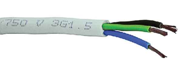 Cavo tripolare 3x1,5 mm² bianco – Bobina 100m per impianti elettrici civili