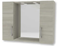 Specchiera Contenitore 2 Ante con LED – Rovere Grigio – 77x17x60h cm