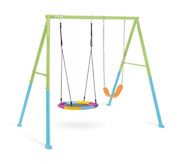 Altalena 2 Componenti per Bambini 254x235x200cm - Dondolo Nido e Seggiolino