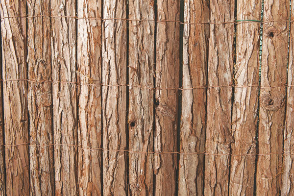 Arella Wood 150x300 cm in Corteccia di Pino – Recinzione Naturale con Filo Plastificato