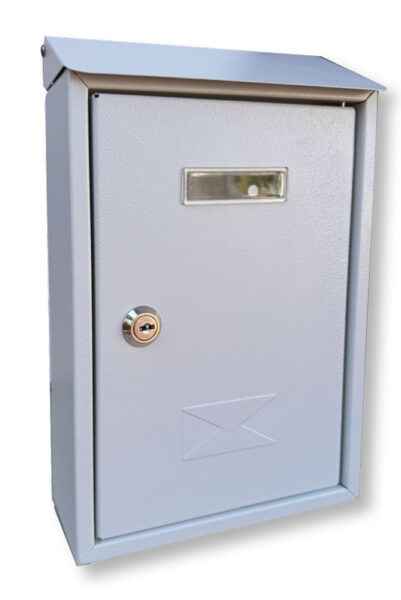 Cassetta Postale Plus in Acciaio Grigio Chiaro con Chiave 220x70x330 mm