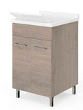 Mobile Lavatoio 2 Ante 50x50x83H Noce Americano - Vasca Polipropilene con Sifone