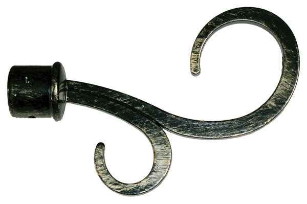 Bastone Tenda Estensibile Atene 120–210 cm in Ferro Battuto Nero con Finitura Oro