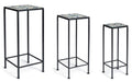 Set 3 Tavolini da Esterno in Ferro e Ceramica – Design Resistente