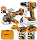 Set trapano + smerigliatrice 20V – 2 batterie, brushless, valigetta