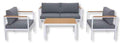 Salotto Alluminio Set Lounge 4 Pezzi - Struttura Resistente e Cuscini Sfoderabili